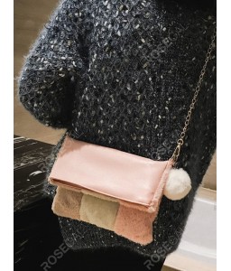 Casual Crossbody Fuzzy Square Chain Shoulder Bag