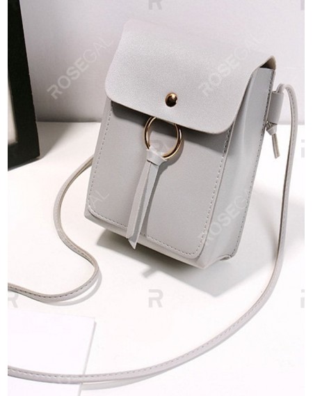 O-ring Mini PU Leather Crossbody Bag
