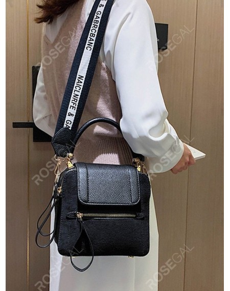 Zipper Design Solid Simple Shoulder Bag