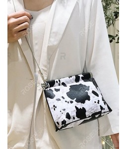 Cow Pattern Chain Messenger Bag