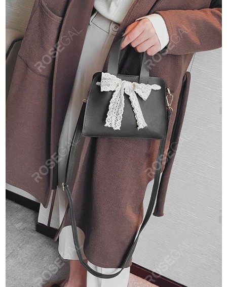 Retro Bowknot Decoration Crossbody Bag