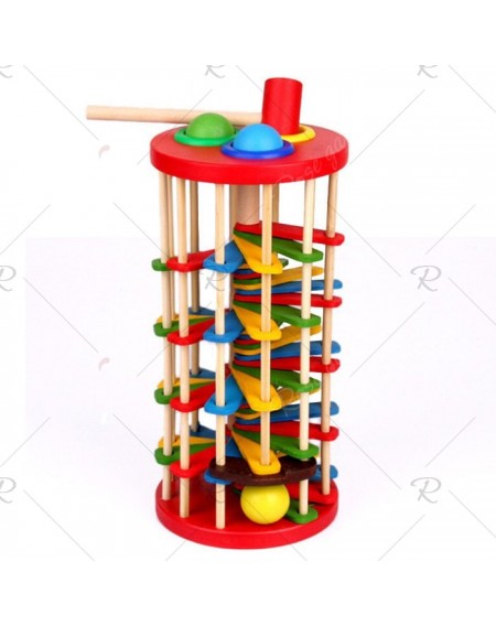 Wooden Knock Ball Ladder Toy for Children
