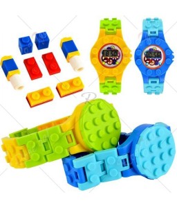 Digital Watch Blocks Baseplate Mini Bricks Base DIY Educational Toys Set