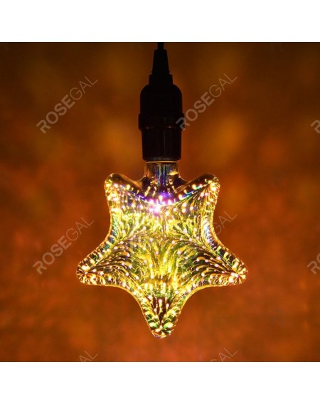 Colorful 3D Glass Firework Christmas Decoration LED Light Bulb