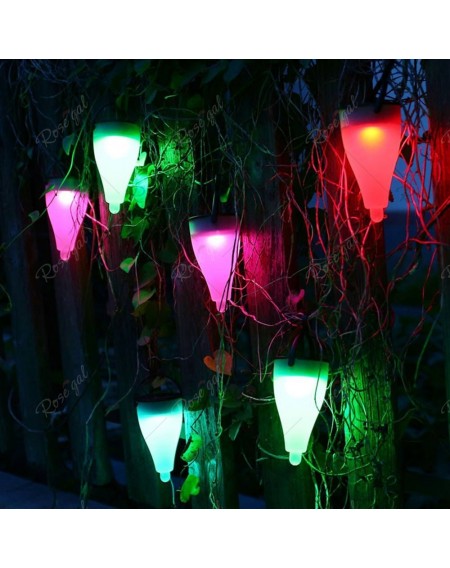BRELONG LED Solar Outdoor Lawn Light Waterproof Colorful Color Hanging Lamp 6pcs