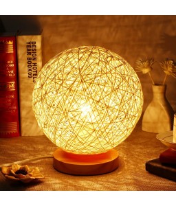 CF036 Rattan Ball Night Light Table Lamp for Wedding Holiday Christmas Decor - Us Plug