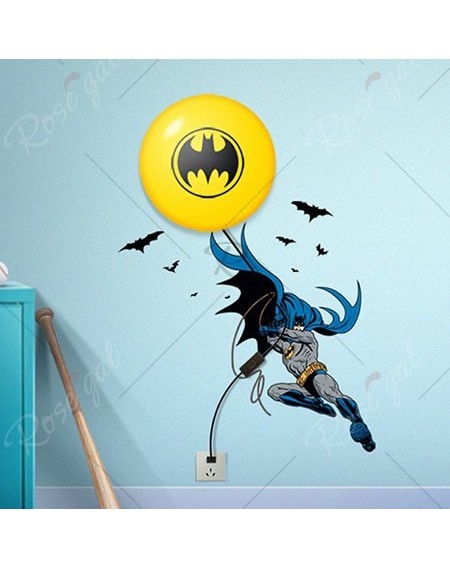 E14 LED Lamp 3D Batman DIY Wallpaper for Bedroom