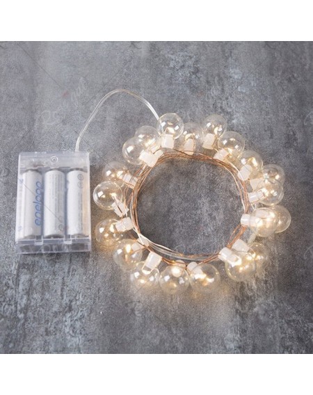 LED Copper Wire Round Bulb Battery Christmas String Light
