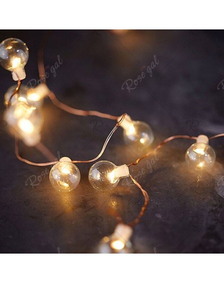 LED Copper Wire Round Bulb Battery Christmas String Light