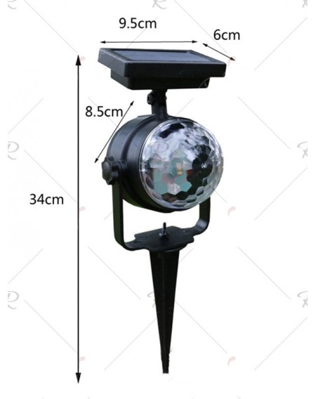 Outdoor Lawn Rotating Colorful Projection Lamp Solar Light - 34*9.5*6cm