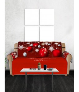 Merry Christmas Snowflake Ball Pattern Couch Cover - Three Seats