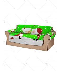 Christmas Santa Couple Pattern Couch Cover - Two Seats