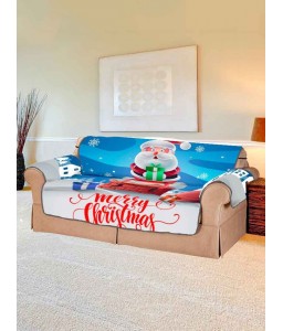 Christmas Santa Claus and Gifts Pattern Couch Cover - Two Seats