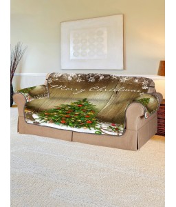 Merry Christmas Tree Pattern Couch Cover - Two Seats