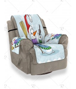 Christmas Snowman Bird Pattern Couch Cover - Single Seat