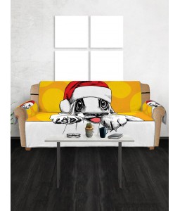 Christmas Dog Pattern Couch Cover - Three Seats