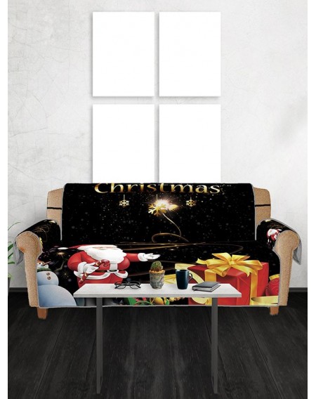 Father Christmas Tree Elk Pattern Couch Cover - Three Seats