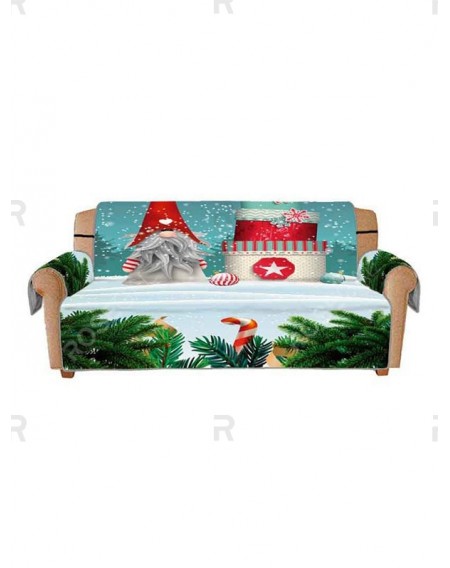 Christmas Santa Claus and Gifts Patterned Couch Cover - Three Seats