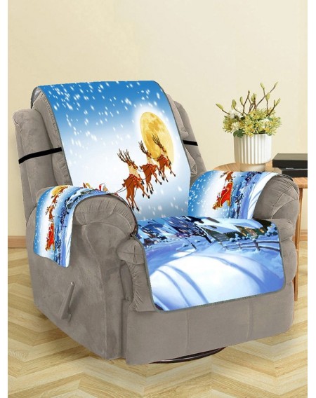 Father Christmas Elk Moon Pattern Couch Cover - Single Seat