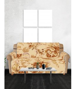 Oil Painting Flowers Pattern Couch Cover - Three Seats