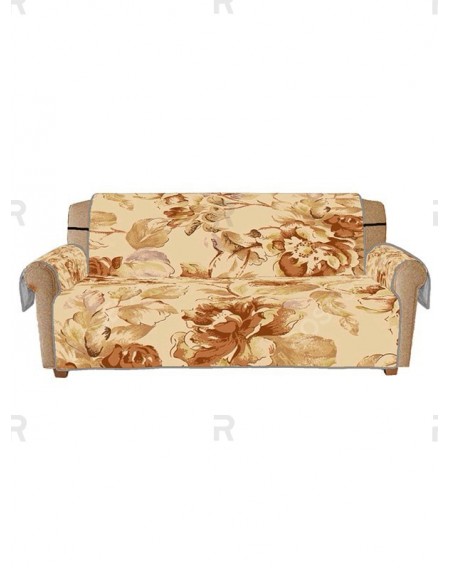 Oil Painting Flowers Pattern Couch Cover - Three Seats