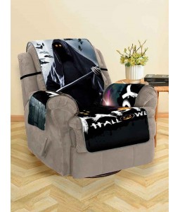 Halloween Death and Pumpkins Pattern Couch Cover - Single Seat