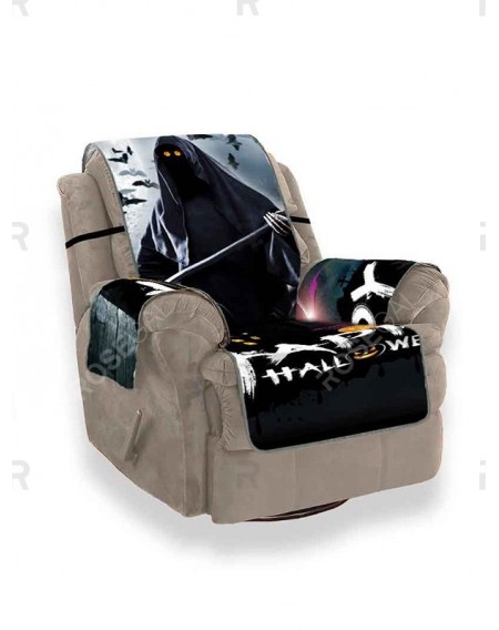 Halloween Death and Pumpkins Pattern Couch Cover - Single Seat