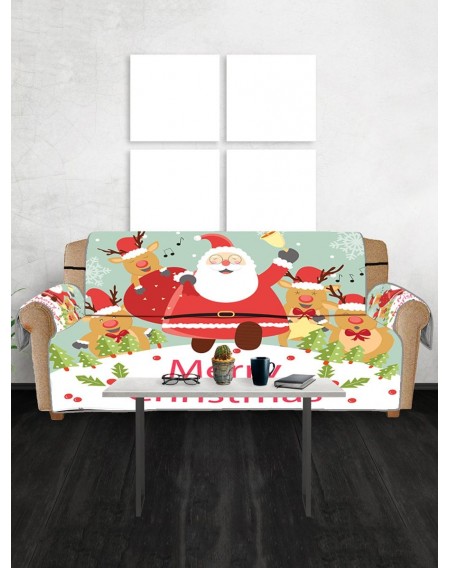 Deer Father Christmas Pattern Couch Cover - Three Seats