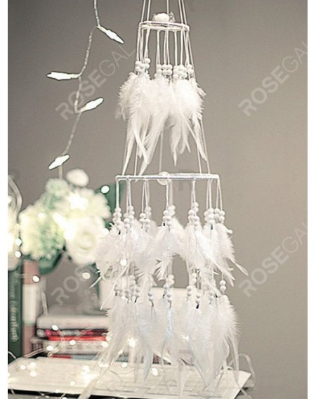 Handmade LED Light Double Layered Feather Dream Catcher