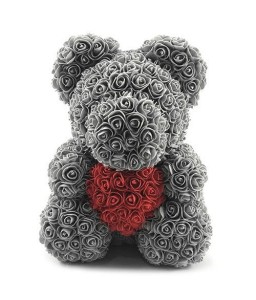 Valentines Birthday Gift Rose Color Matching Flower Bear 40cm