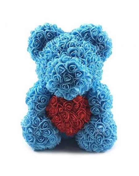 Valentines Birthday Gift Rose Color Matching Flower Bear 40cm