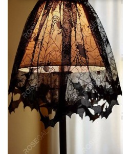 Halloween Lace Bat Pattern Curtain Lampshade Decoration