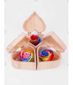 Valentine Gift Colorful Rose Soap with Heart Box