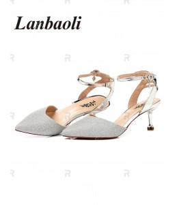 Lanbaoli Ankle Strap Glitters Pumps - 35