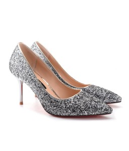 Women'S Paillette Spring Comfort Heels Shoes - 36