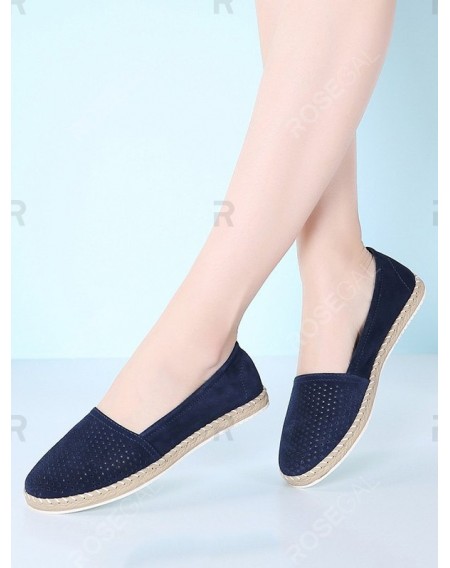 Vintage Slip On Small Holes Suede Flats - Eu 40