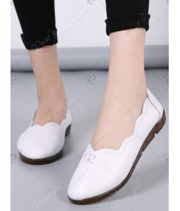 Wave Design Faux Leather Flat Shoes - Eu 41
