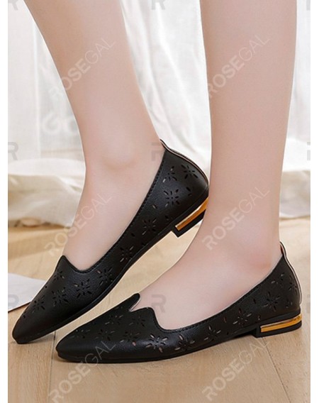 Hollow Out Pointed Toe Flats - Eu 40