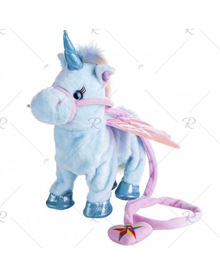 Cute Unicorn Leash Flying Horse Walk Electric Dragon Horse Plush Toy