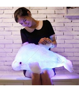 Colorful Luminous Dolphin Plush Doll Toy Stuffed Flashing Cushion Pillow Gift