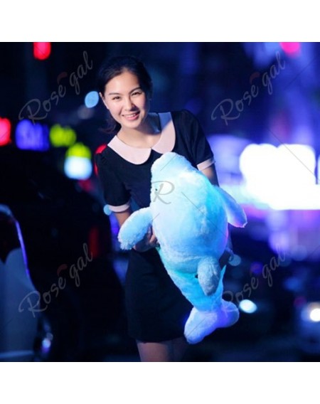 Colorful Luminous Dolphin Plush Doll Toy Stuffed Flashing Cushion Pillow Gift