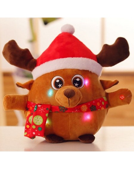 Shine Singing Music Santa Claus Doll Plush Toy Elk Figurine Christmas Event Gift - Santa Elk