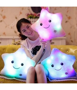 Luminous Pillow Star Cushion Colorful Glowing Plush Doll LED Light Toys Gift for Girl Kids Christmas Birthday