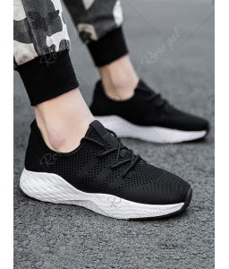 Knitted Breathable Lace Up Sneakers - Eu 40