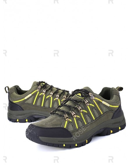 Mesh Suede Panel Sports Outdoor Hiking Shoes - 44