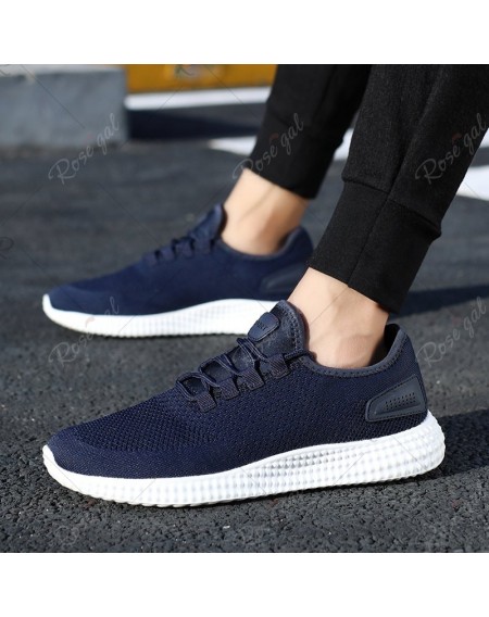 Casual Breathable Solid Color Running Sneakers - 46
