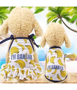 Dog Cartoon Fruit Clothes Couple Pet Dress Skirt Vest Summer Puppy Cat Clothes L