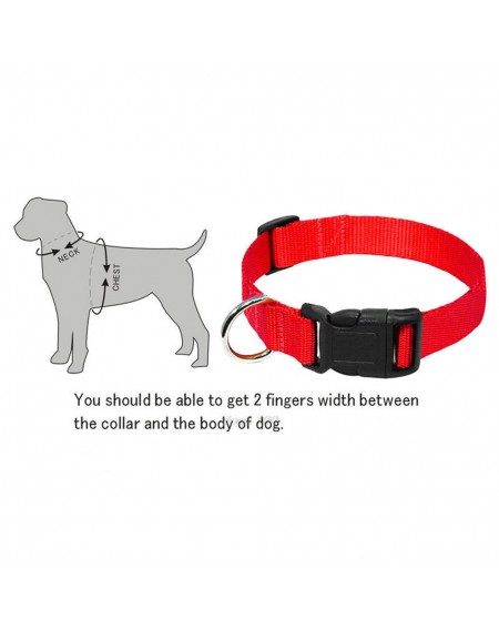 Durable Nylon Solid Color Cat Dog Pet Collar Adjustable Collar S 1.0*20-33CM