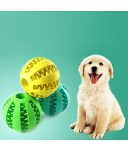Pet Rubber Ball Chew Treat Dispensing Holder Dog Puppy Cat Toy Training Dental