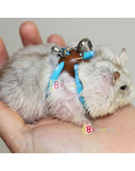 Pet Rat Mouse Harness Adjustable Rope Ferret Hamster Finder Bell Leash Lead